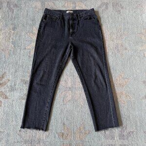 Madewell Perfect Summer Jeans High Waist Tapered Leg Mom Sz 31 Black Light Wash